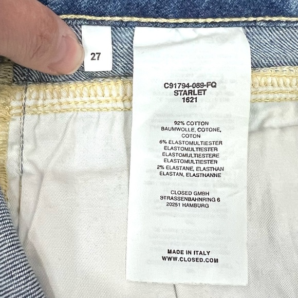 Closed Made In Italy Starlet Raw Released Hem Distressed Faded Crop Jeans - Picture 16 of 16